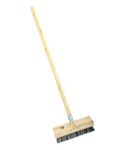 Deck Scrub - Complete - Brown PVC Fibre - Wooden Handle - Grip - Pack of 5 - F4057
