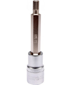 Spline Bit Socket - Chrome Vanadium - 1/2" Connector - Long - M8 x 100mm - YT-04352