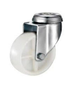 Castor Wheels - Nylon - Bolt Hole - Swivel - White - 100mm - TOOC469