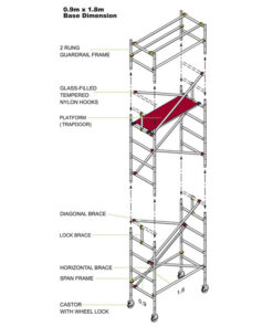 Narrow Span Tower - 1850 x 900 x 4200mm - NST4200