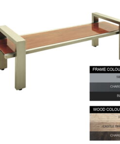 Modern Bench - Steel and Wood - Adj. Feet - 45x180x49cm - Colour Options - MD4641PC