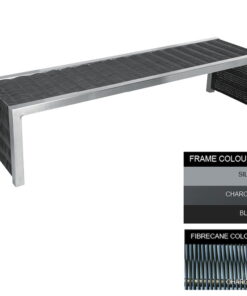 Contemporary Bench - Steel and Fibre Cane - Adj. Feet - 45x180x51cm - Colour Options - CM4641PC