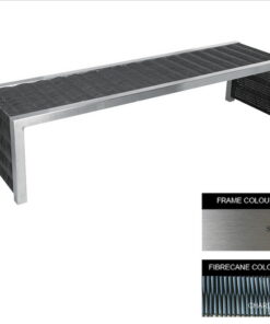 Contemporary Bench - Stainless Steel 304 and Fibre Cane - Bolt Down - 45x180x51cm - CM4242S-CHAR_C