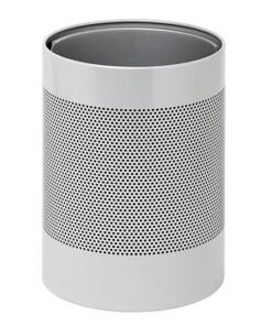 Steel Litter Bin - Wide - No Lid or Liner - Perforated - 400 Ø x 600 (H) mm - Silver - 630SI