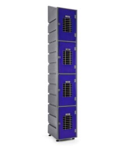 Plastic Locker - Mesh Door - HACCP Compliant - Slanted Top - 4 Tier - LOCKER4MESH-SLANT