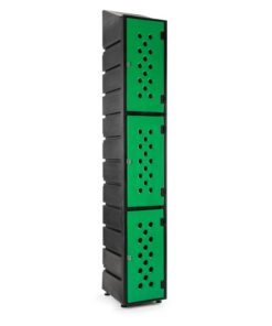 Ecolite Plastic Locker - HACCP Compliant - Slanted Top - 3 Tier - ECOLITELOCKER3