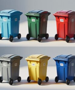 Yellow 550 liter wheelie bin
