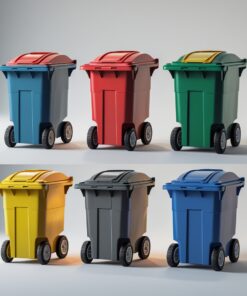 White 1100 liter wheelie bin