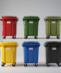 240 liter grey wheelie bin