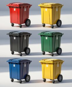 White 240 liter wheelie bin