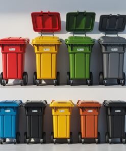 1000 liter brown wheelie bin