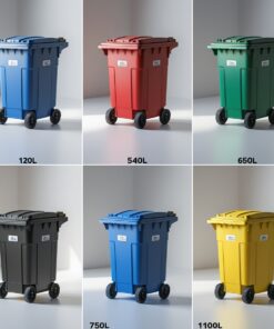 1000 liter blue wheelie bin
