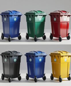 240 liter orange wheelie bin