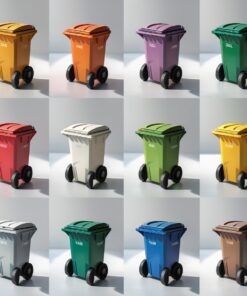 1000 liter red wheelie bin