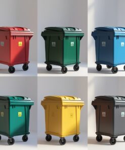 770 liter grey wheelie bin