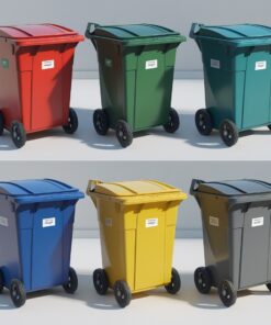 660 liter grey wheelie bin
