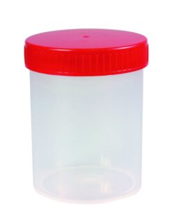 Ratiolab Multipurpose Beakers, 200 mL, PP, with Red Screw Lid, Non-Graduated, Sterilized (Pack of 150)