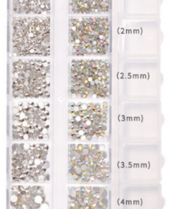 12 Grid Silver And AB Gemstones