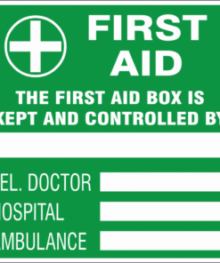 First aid box is controlled by safety sign