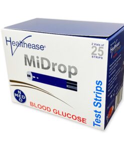 Healthease MiDrop Glucometer Strips (50/Box)