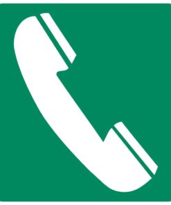 Telephone safety sign