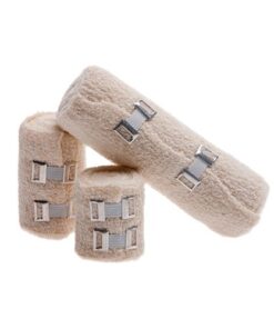Crepe Bandage with 2 Metal Clips – 150mm x 4.5m (sold in 10’s)
