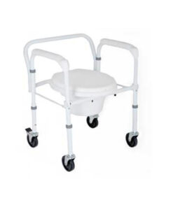 Deluxe 3-in-1 Folding Commode Chair with Wheels