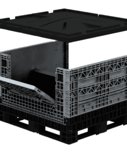 Collapsible Bin 34″ One Drop Door and Lid – 1140 X 1220 X 865H
