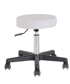 Round therapist gaslift stool - Colours: Black/ White