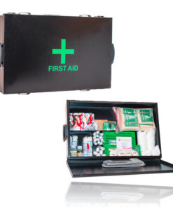 Mining Regulation First Aid Kit in Black Metal Box