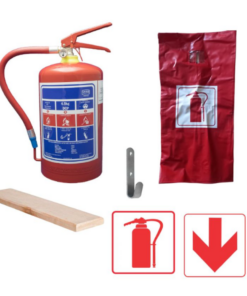 4.5kg DCP Fire Extinguisher with PVC Cover, Wall Bracket and Signs