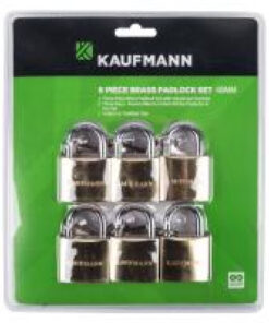 Kaufmann Brass Lock Set 6 Pc 50Mm