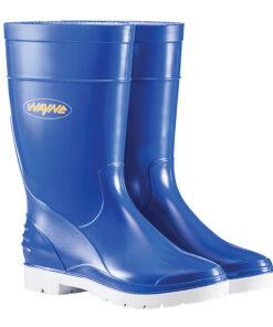 Wayne Gumboot Ladies Half L Wht/Blue F1671 Size 4