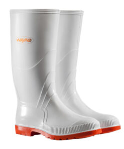 Wayne Gumboot Mens Knee L White/Red Size 8