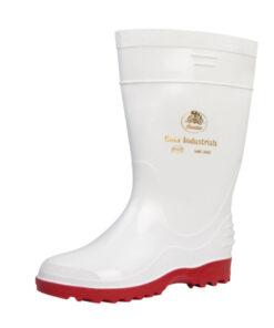 Bata Elegant Ladies Gumboot White/Red Size 6