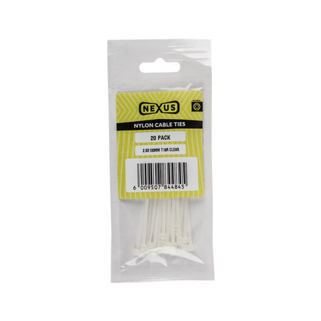 Nexus Cable Ties T18R 2.5Mmx100Mm White 100 Pack