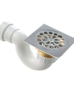 Trap Shower With Brass Square Grid