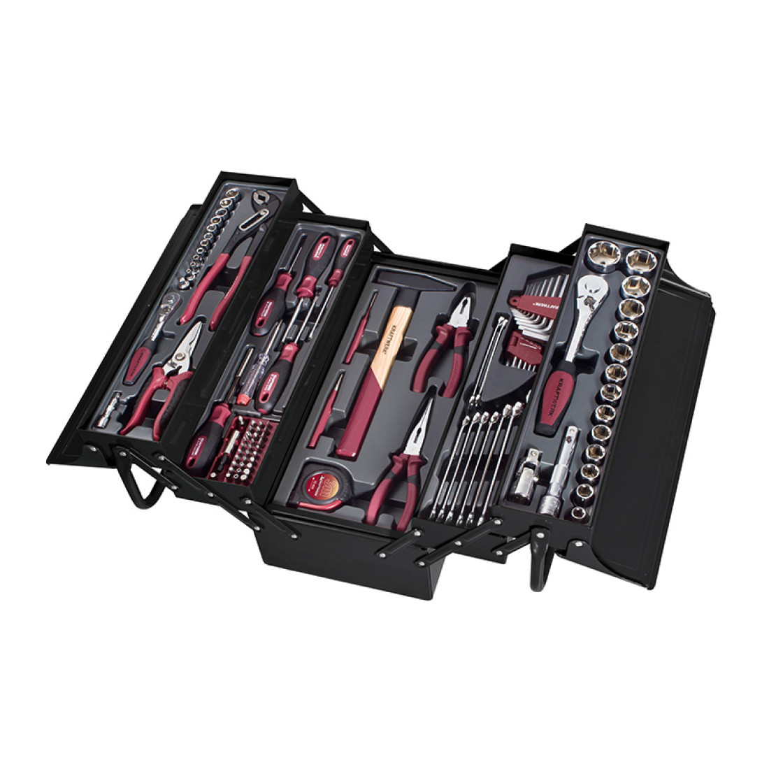 Kraftwerk 106-Piece 1/4" + 1/2" Universal Tool Set In Metal Box Cantilever